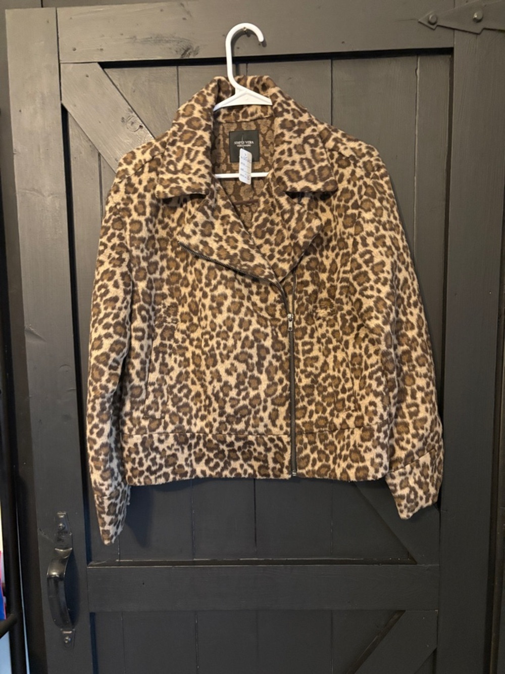Simply Vera Vera Wang Brown Animal Print Jacket